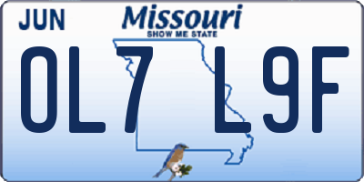 MO license plate OL7L9F