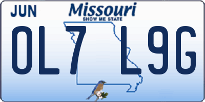 MO license plate OL7L9G