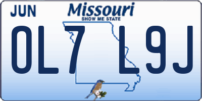 MO license plate OL7L9J