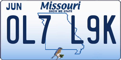 MO license plate OL7L9K