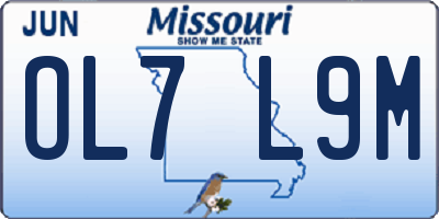 MO license plate OL7L9M