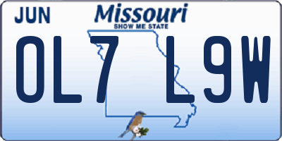 MO license plate OL7L9W
