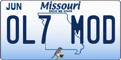 MO license plate OL7M0D
