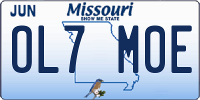 MO license plate OL7M0E