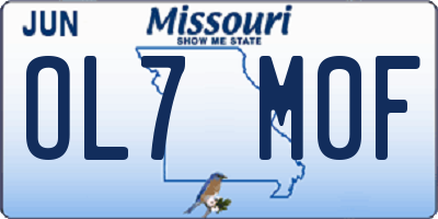MO license plate OL7M0F