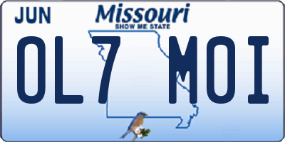MO license plate OL7M0I