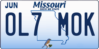 MO license plate OL7M0K