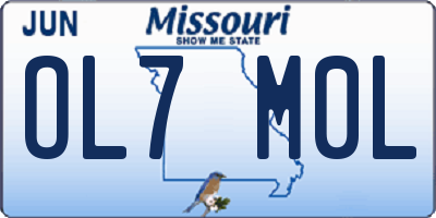 MO license plate OL7M0L