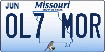 MO license plate OL7M0R
