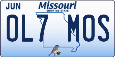 MO license plate OL7M0S