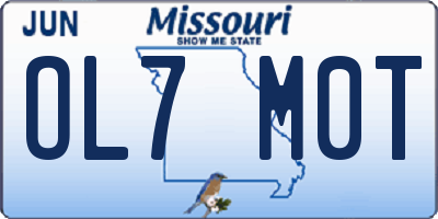 MO license plate OL7M0T
