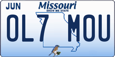 MO license plate OL7M0U