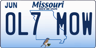 MO license plate OL7M0W