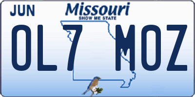 MO license plate OL7M0Z