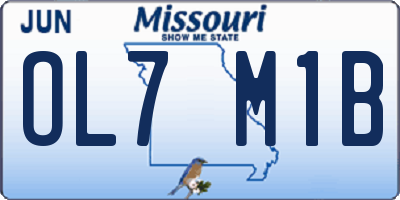 MO license plate OL7M1B