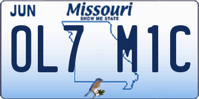 MO license plate OL7M1C
