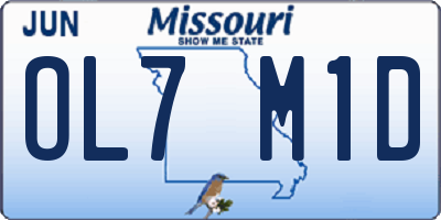 MO license plate OL7M1D