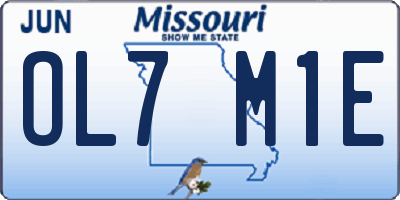 MO license plate OL7M1E