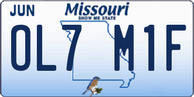 MO license plate OL7M1F