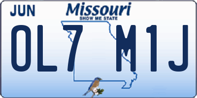 MO license plate OL7M1J