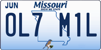 MO license plate OL7M1L