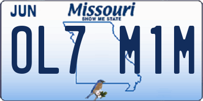 MO license plate OL7M1M