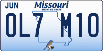 MO license plate OL7M1O
