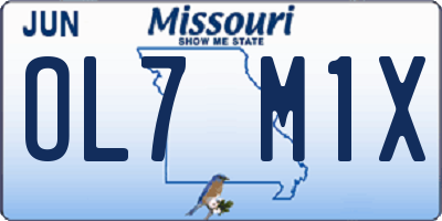 MO license plate OL7M1X