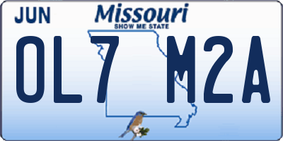MO license plate OL7M2A