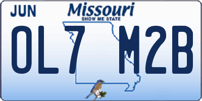 MO license plate OL7M2B