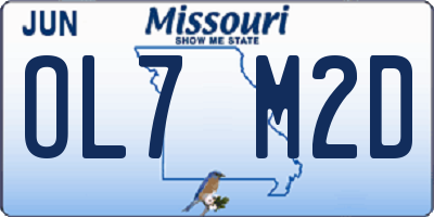 MO license plate OL7M2D