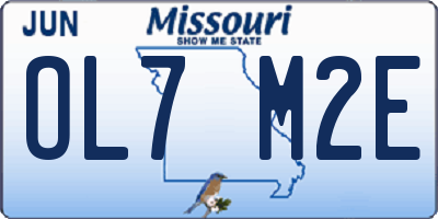 MO license plate OL7M2E