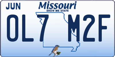 MO license plate OL7M2F