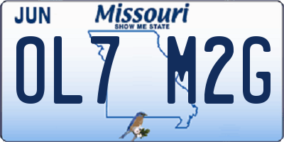 MO license plate OL7M2G
