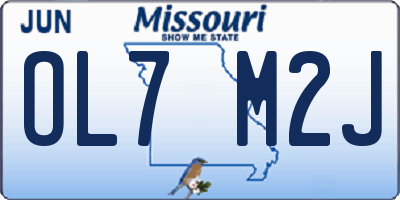 MO license plate OL7M2J