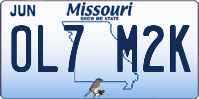 MO license plate OL7M2K