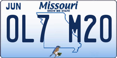 MO license plate OL7M2O
