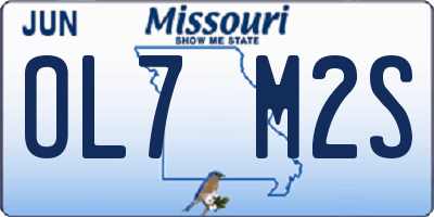 MO license plate OL7M2S