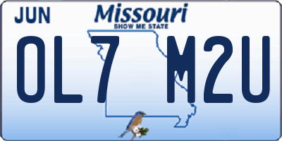 MO license plate OL7M2U