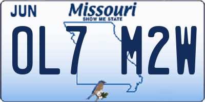 MO license plate OL7M2W