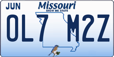 MO license plate OL7M2Z