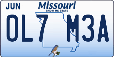 MO license plate OL7M3A