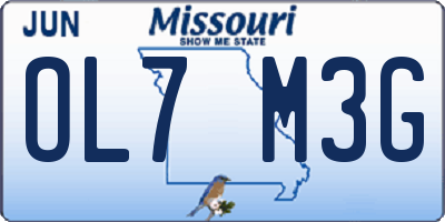 MO license plate OL7M3G