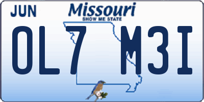 MO license plate OL7M3I