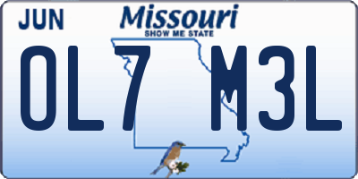 MO license plate OL7M3L