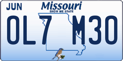 MO license plate OL7M3O