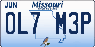 MO license plate OL7M3P