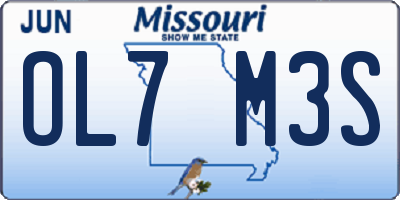MO license plate OL7M3S