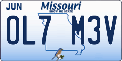MO license plate OL7M3V
