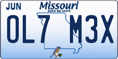 MO license plate OL7M3X